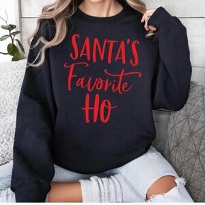 Gildan Black Santa’s Favorite Ho Crewneck